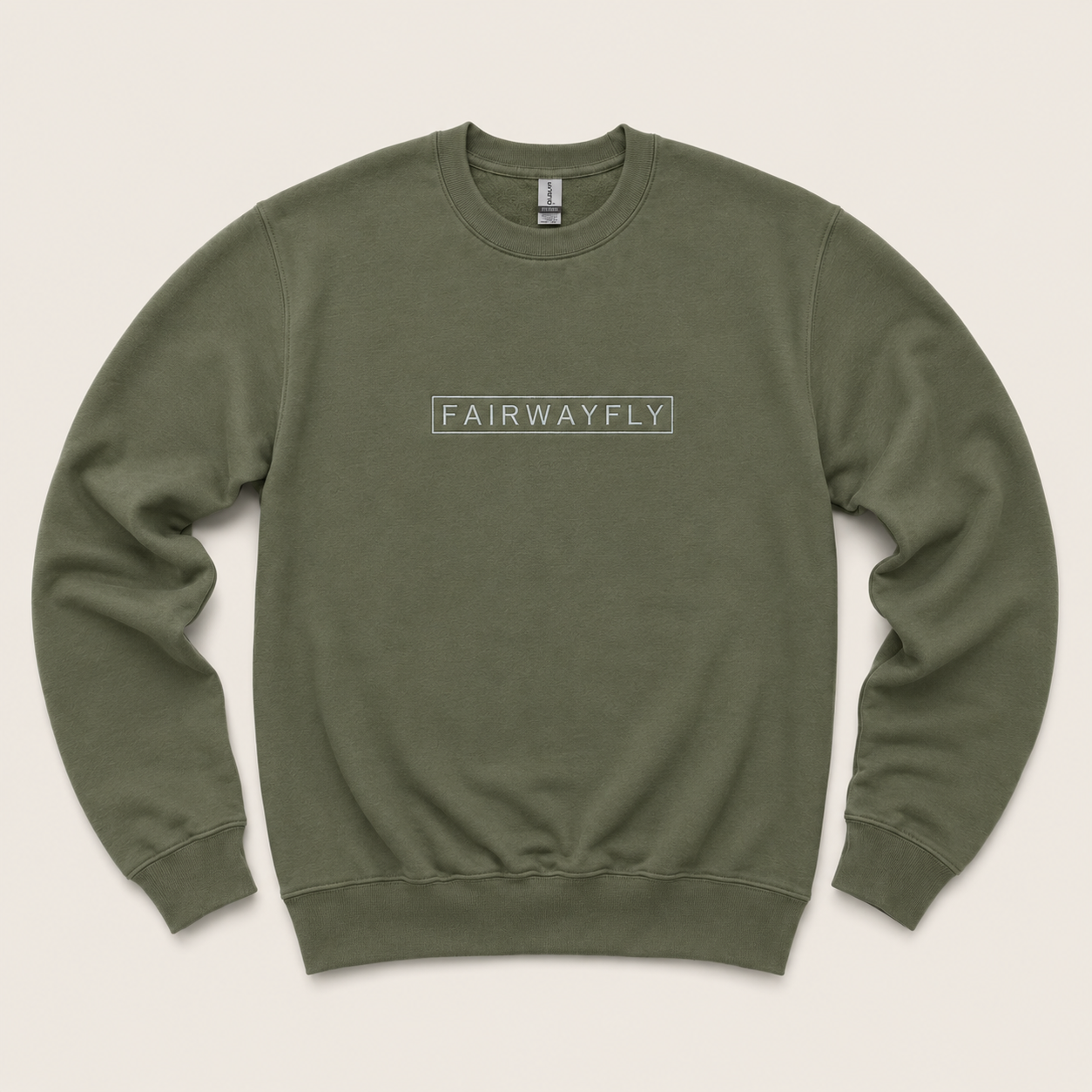 ESSENTIAL Embroidered Crewneck - Military